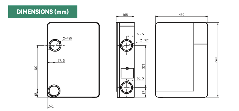 Jednostka odzysku ciepła ERVQ-B150-1B1(H02)