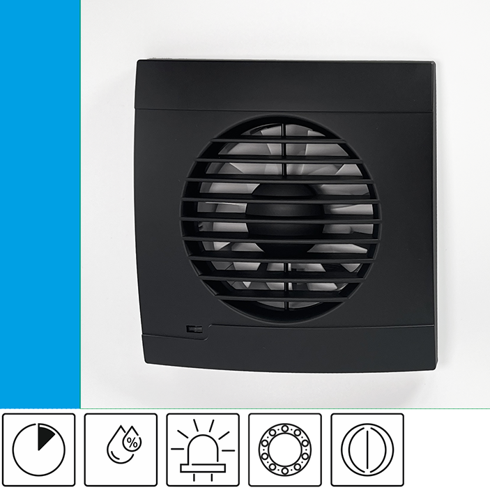 Wentylator łazienkowy Vulkan RK100HT+ Onyx ECO - Venthouse