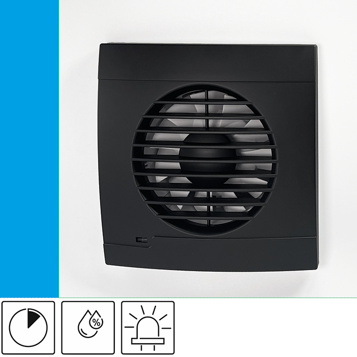 Bathroom fan Vulkan RS100HT Onyx