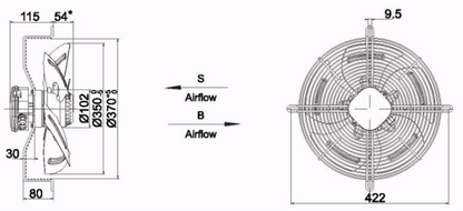 Industrial Fan YWF-4E-350-S-102/34-G