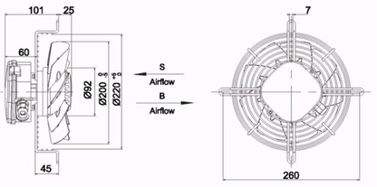 Wentylator Przemysłowy YWF-4E-200-B-92/15-G